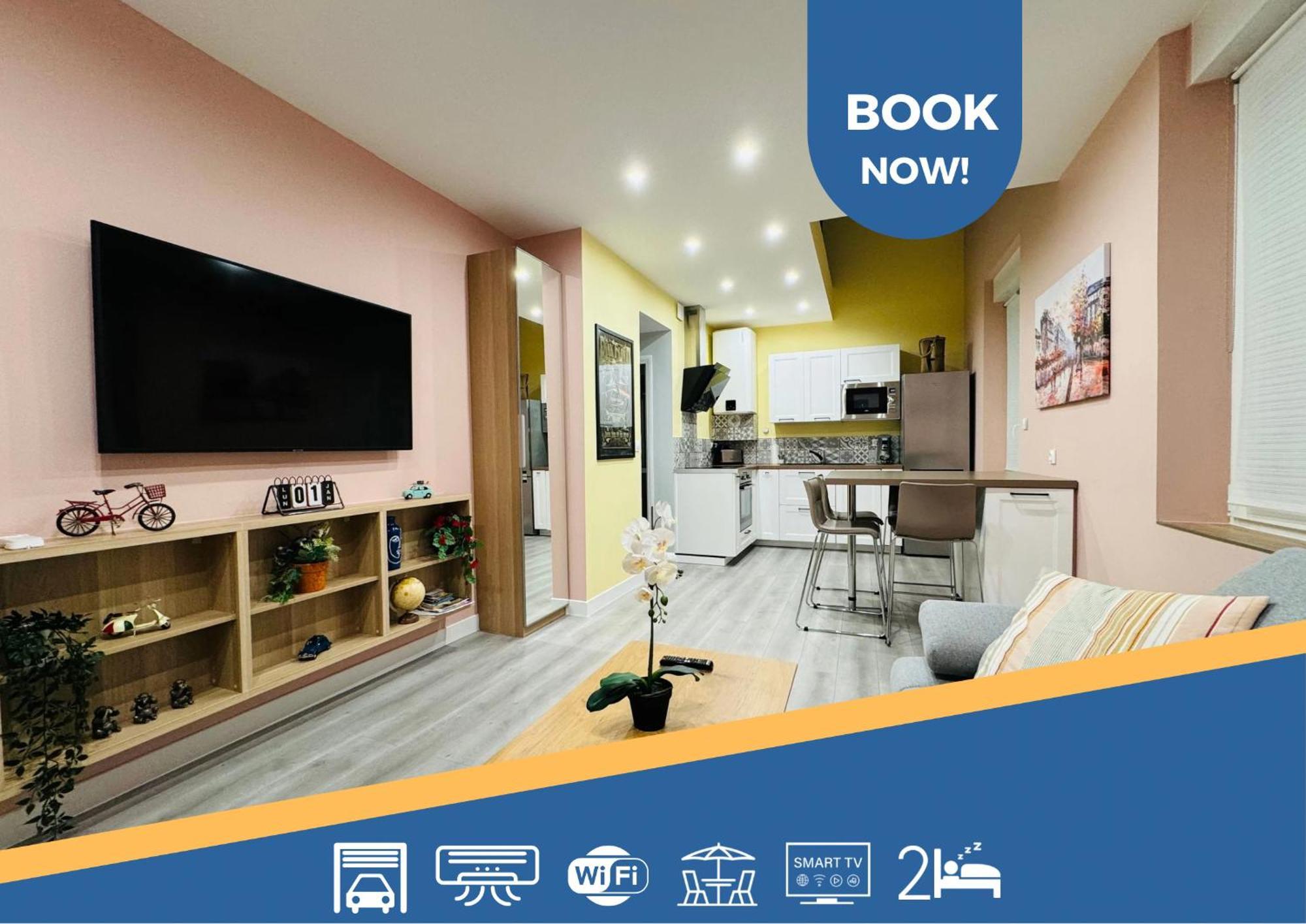 Apartament 70M2 Climatise - Parking Prive - Lycee Roosevelt - Reims Arena Zewnętrze zdjęcie